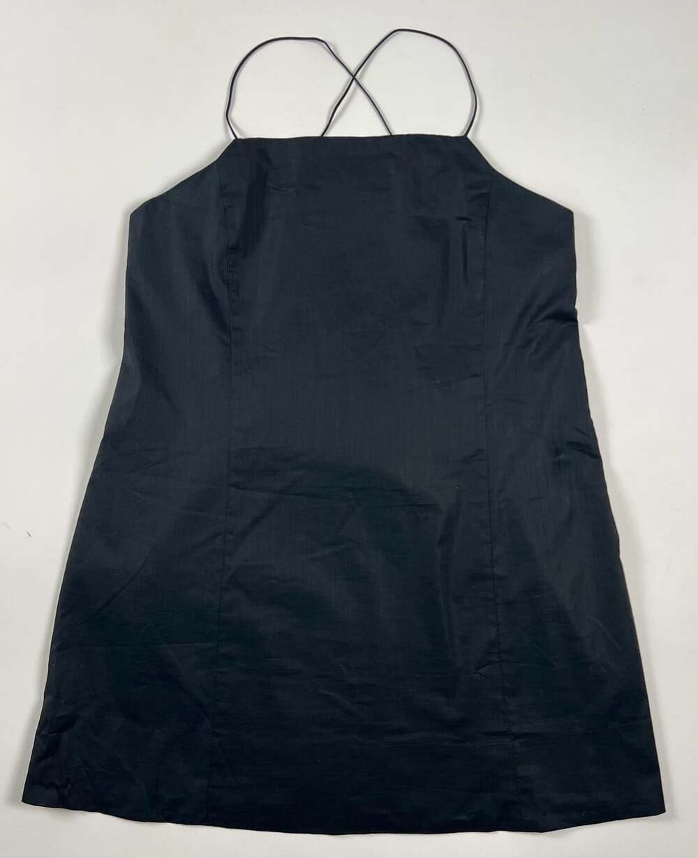 Banana Republic Black Cotton Square Neck Mini Dress Size XL